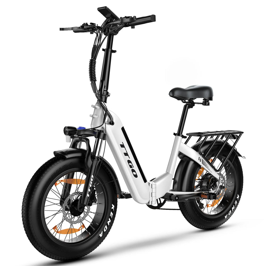 TTGO F6 Vélo Électrique - Moteur  250W Batterie 36V25AH  Pneus de 20 Pouces Freins Hydrauliques –  Blanc