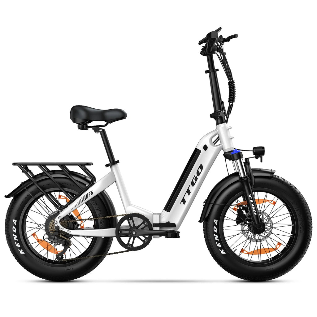 TTGO F6 Vélo Électrique - Moteur  250W Batterie 36V25AH  Pneus de 20 Pouces Freins Hydrauliques –  Blanc