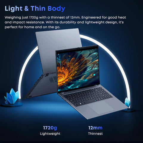 Chuwi GemiBook Plus-Ordinateur portable Intel Alder Lake-N150|16 Go+512 Go|FHD 15.6 pouces|Plus de performances|design ultra-léger