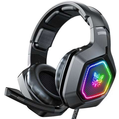 ONIKUMA K10 Casque Gaming Sans Fil RGB Micro Haute Sensibilité - Noir