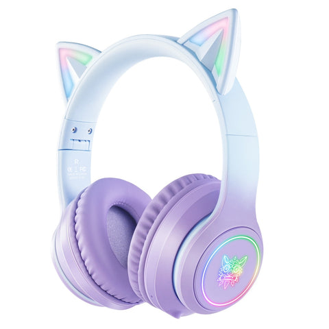 ONIKUMA B90 Casque Gaming RGB Micro Haute Sensibilité - Violet Dégradé