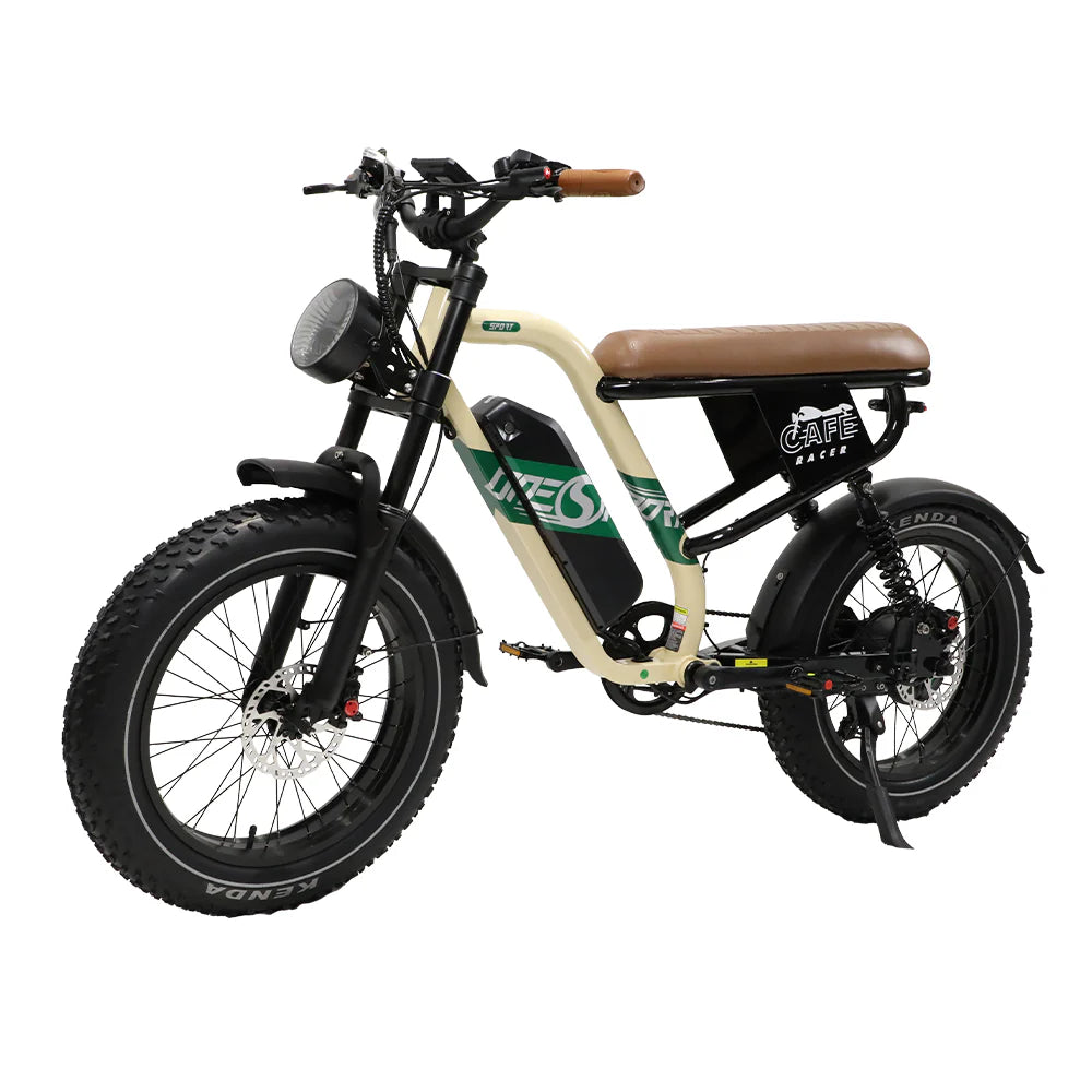 ONESPORT W66 Vélo électrique - Puissance 500W Batterie 48V 13.5Ah Pneus 20 Pouces Frein à Disque - Beige Jaune