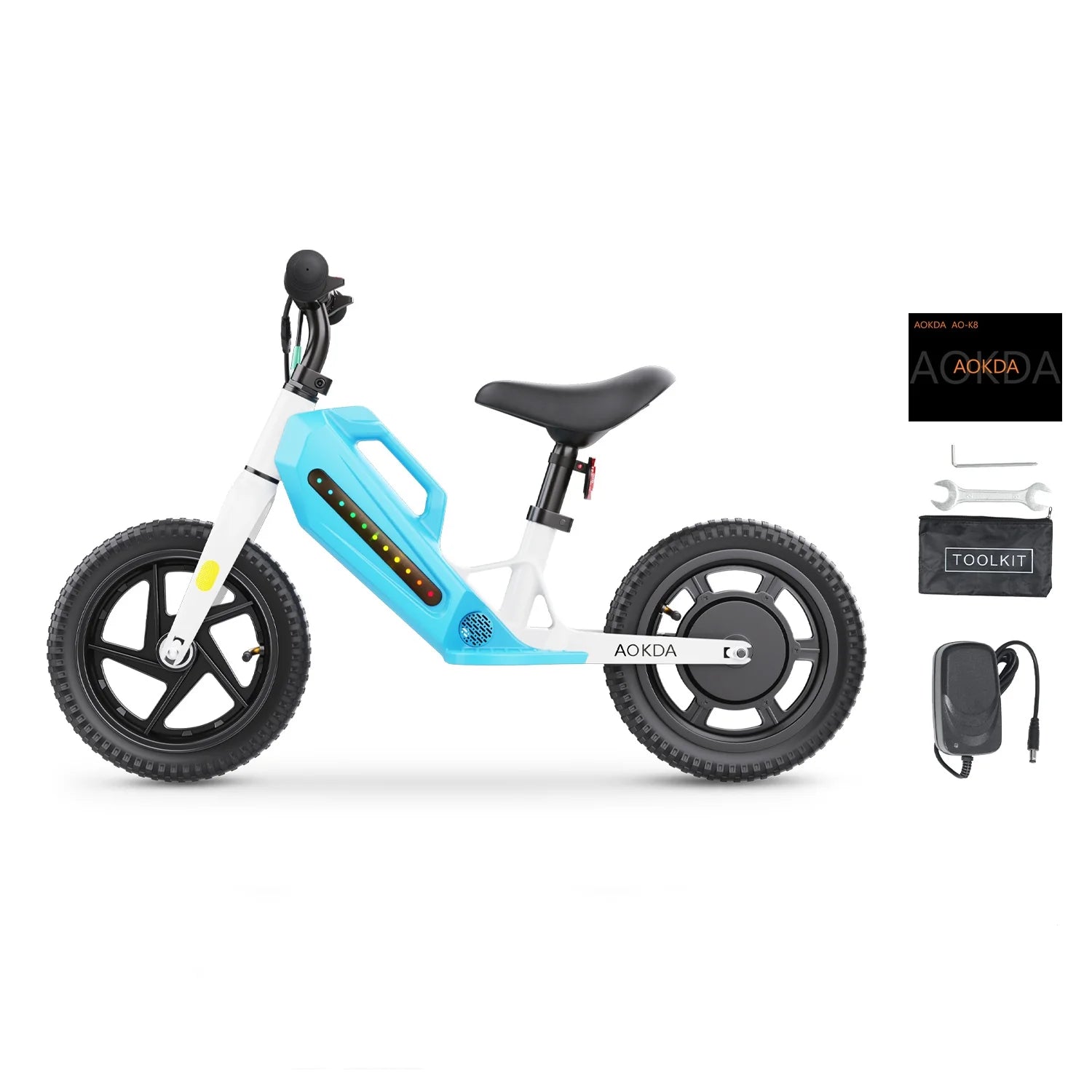 AOKDA AO-K8 Vélo d’Équilibre Électrique Pour Enfants - Moteur 180W Batterie 21.6V5.2AH - Bleu