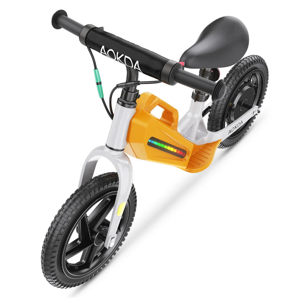 AOKDA AO-K8 Vélo d’équilibre enfant électrique - moteur 180W batterie 21.6V5.2Ah roues 12" - Orange
