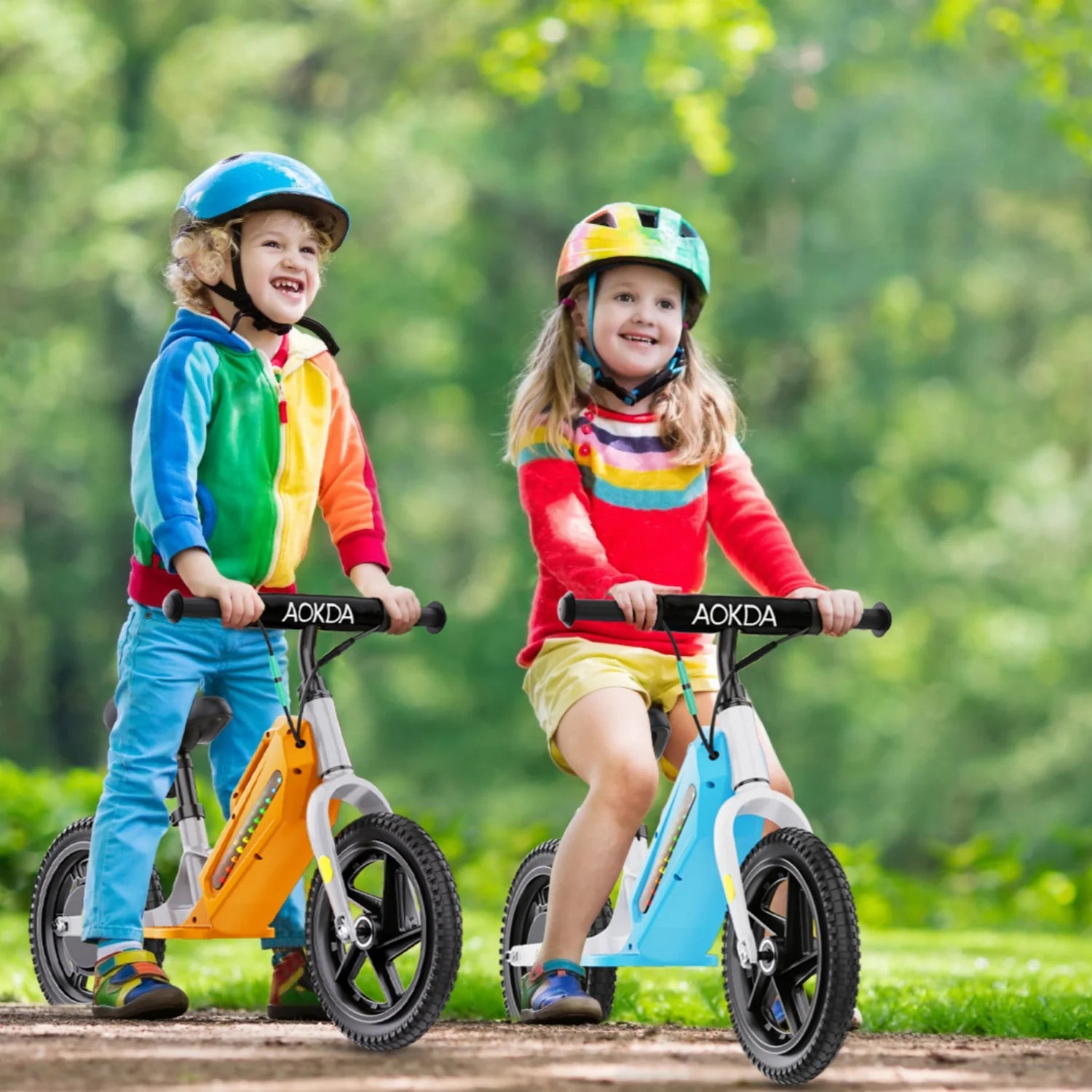 AOKDA AO-K8 Vélo d’équilibre enfant électrique - moteur 180W batterie 21.6V5.2Ah roues 12" - Orange