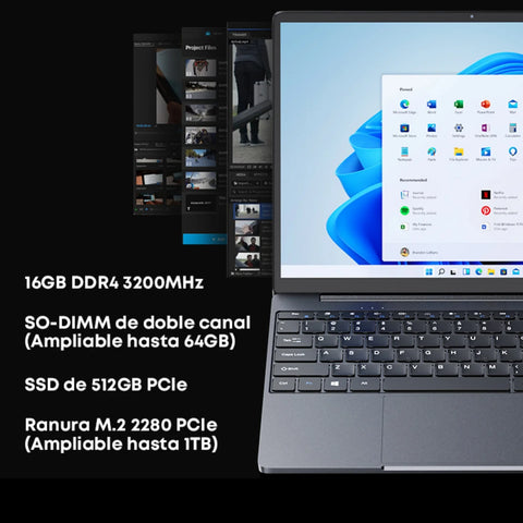 CHUWI CoreBook X R5 Laptop 14" AMD Ryzen 5 7430U Windows 11 Home – Ultrabook puissant et léger – Gris