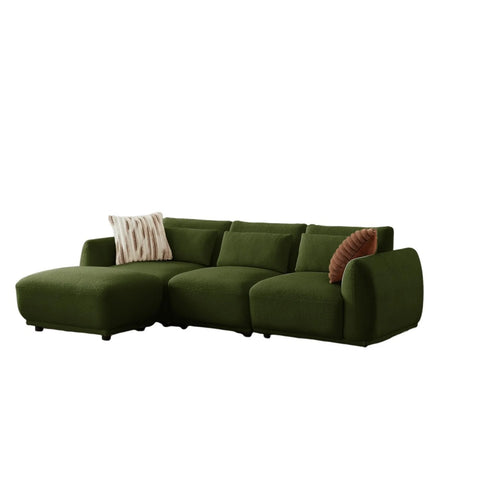 YHL Voyura 10 Canapé Places Moderne méridienne Assise Incurvée - Design Convertible - Vert Foncé