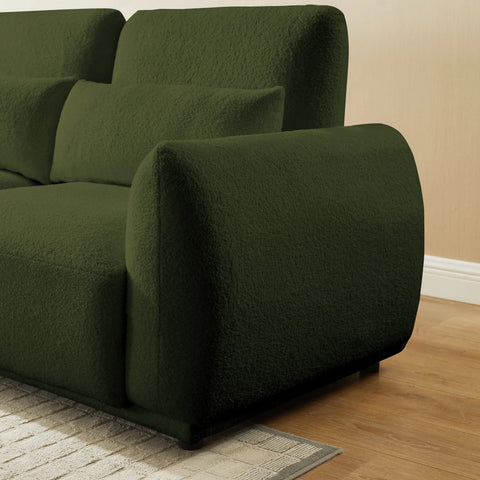 YHL Voyura 10 Canapé Places Moderne méridienne Assise Incurvée - Design Convertible - Vert Foncé