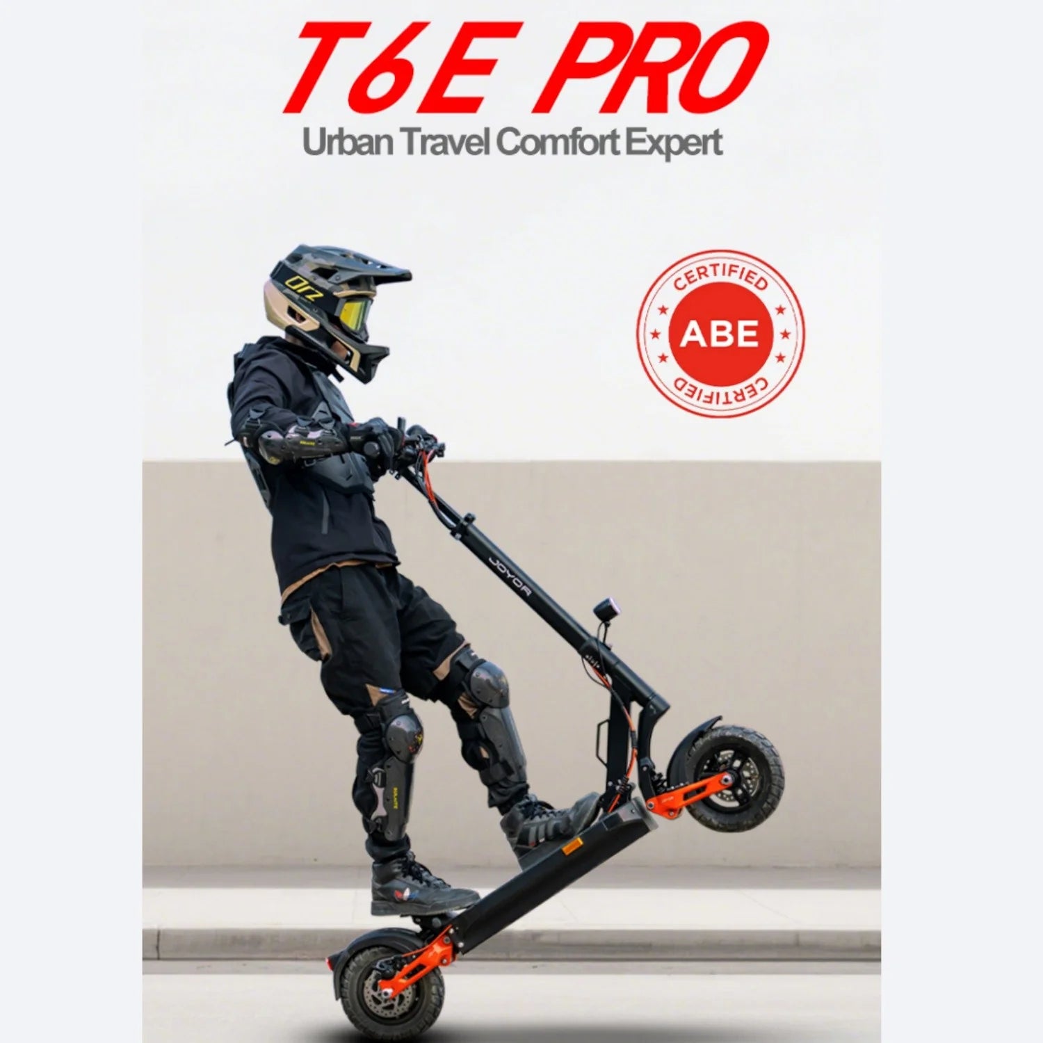 Trottinette Électrique JOYOR T6E PRO Certification ABE - Moteur 500W Batterie 48V26AH Pliable tout-terrain 10 pouces freins mécaniques - Noir