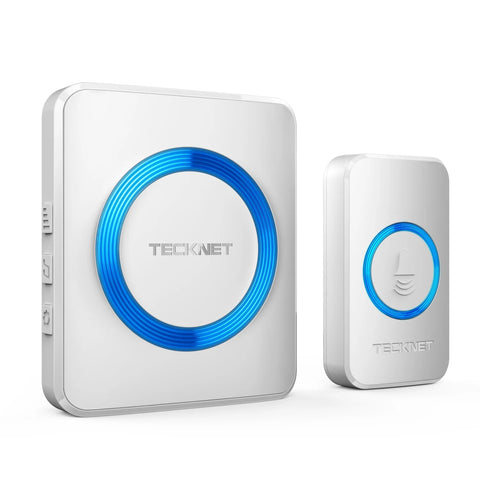 TECKNET HWD01878 Sonnette sans fil  portée 400m - 60 sons - Blanc