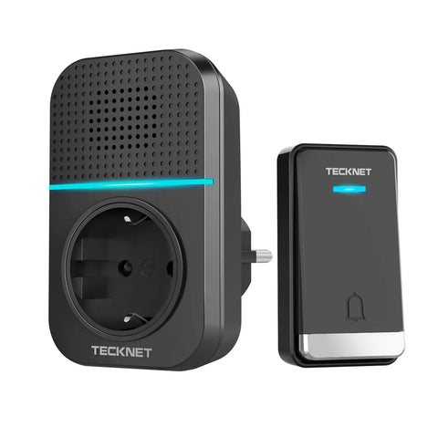 TECKNET TK-WD002 Sonnette Sans Fil 60 Sonneries 400m Étanche - Noir