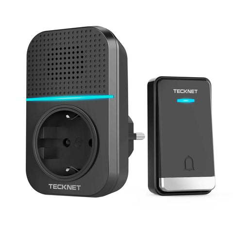 TECKNET TK-WD002 Sonnette Sans Fil 60 Sonneries 400m Étanche - Noir