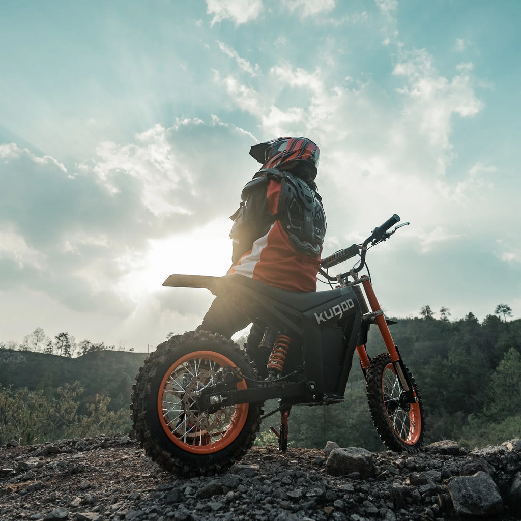 KUGOO Wish 01 Moto Électrique - 1500W 14/12 Pouces Freins Doubles freins : hydrauliques à l'avant, à disque à l'arrière - Noir