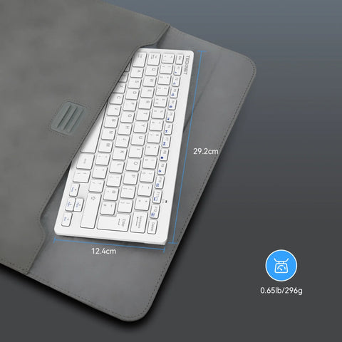 TECKNET X315 Clavier Sans Fil Ergonomique Silencieux 2.4GHz 78 Touches - Blanc