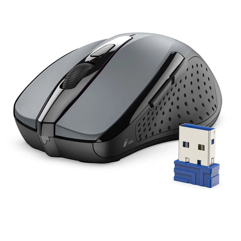 TECKNET M003 Souris Sans Fil Ergonomique - 5 DPI, USB Plug & Play Connexion longue distance stable - Gris
