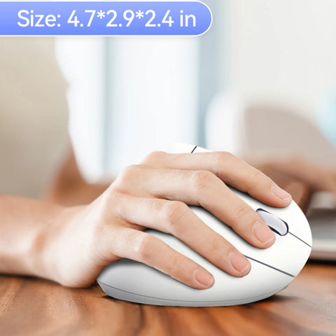 TECKNET TK-MS007 Souris Sans Fil Ergonomique Silencieuse - 6 DPI -Blanc