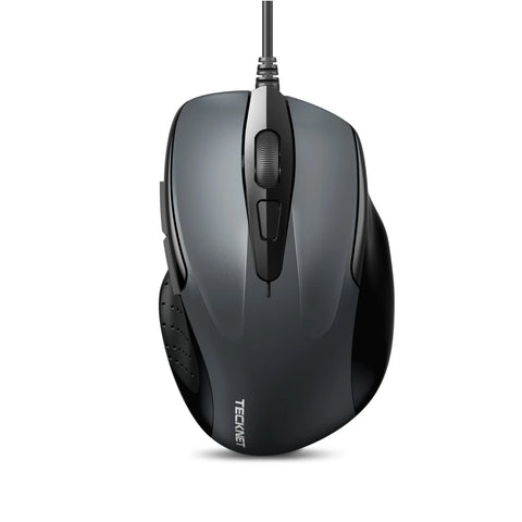 TECKNET UM013 Souris Filaire Ergonomique - 4 DPI durable anti-dérapante Confortable - Gris