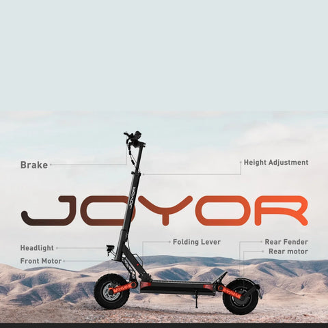 Trottinette électrique Pliable Joyor S10-S-Z 2025 - Deux moteurs 1000W 60V18Ah Sécran Couleur Haute Définition Avec Clignotants - Noir
