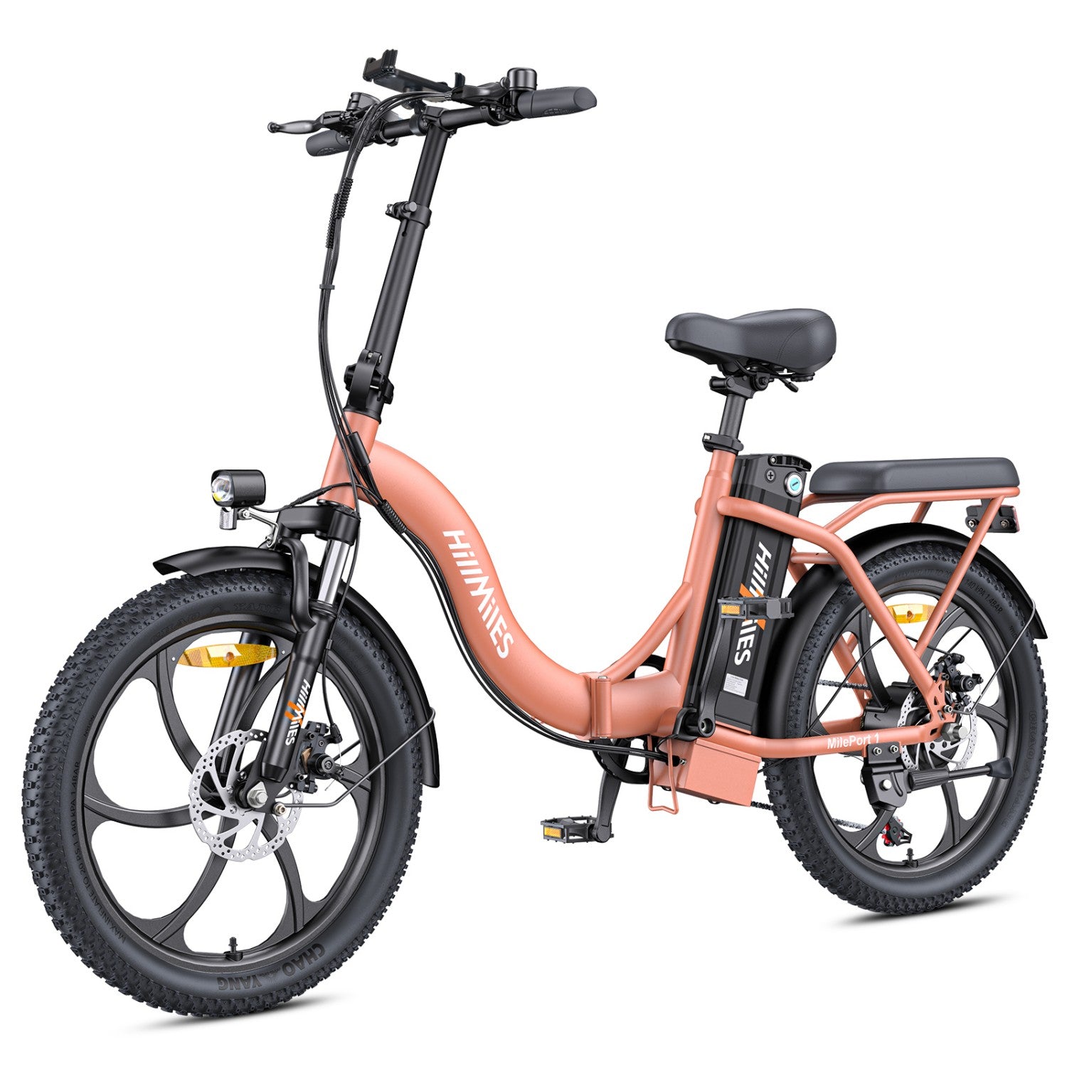 Vélo Électrique HillMiles MilePort 1 - 250W Moteur 36V13Ah Batterie Pneus 20 Pouces Freins à Disques Mécaniques - Rouge