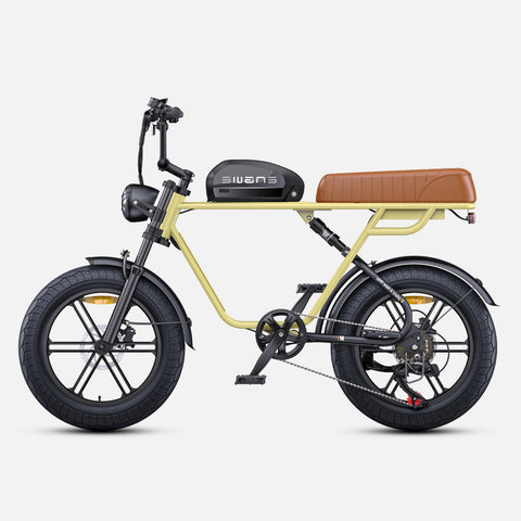 Vélo Électrique ENGWE M1 NL - Moteur 250W Batterie 48V15.6AH Pneus de 20 Pouces Frein à Disque Hydraulique Pommeau de Changement de Vitesse Sans Guidon - Jaune