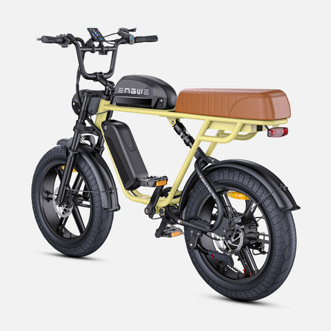 Vélo Électrique ENGWE M1 NL - Moteur 250W Batterie 48V28.6AH Pneus de 20 Pouces Frein à Disque Hydraulique Pommeau de Changement de Vitesse Sans Guidon - Jaune