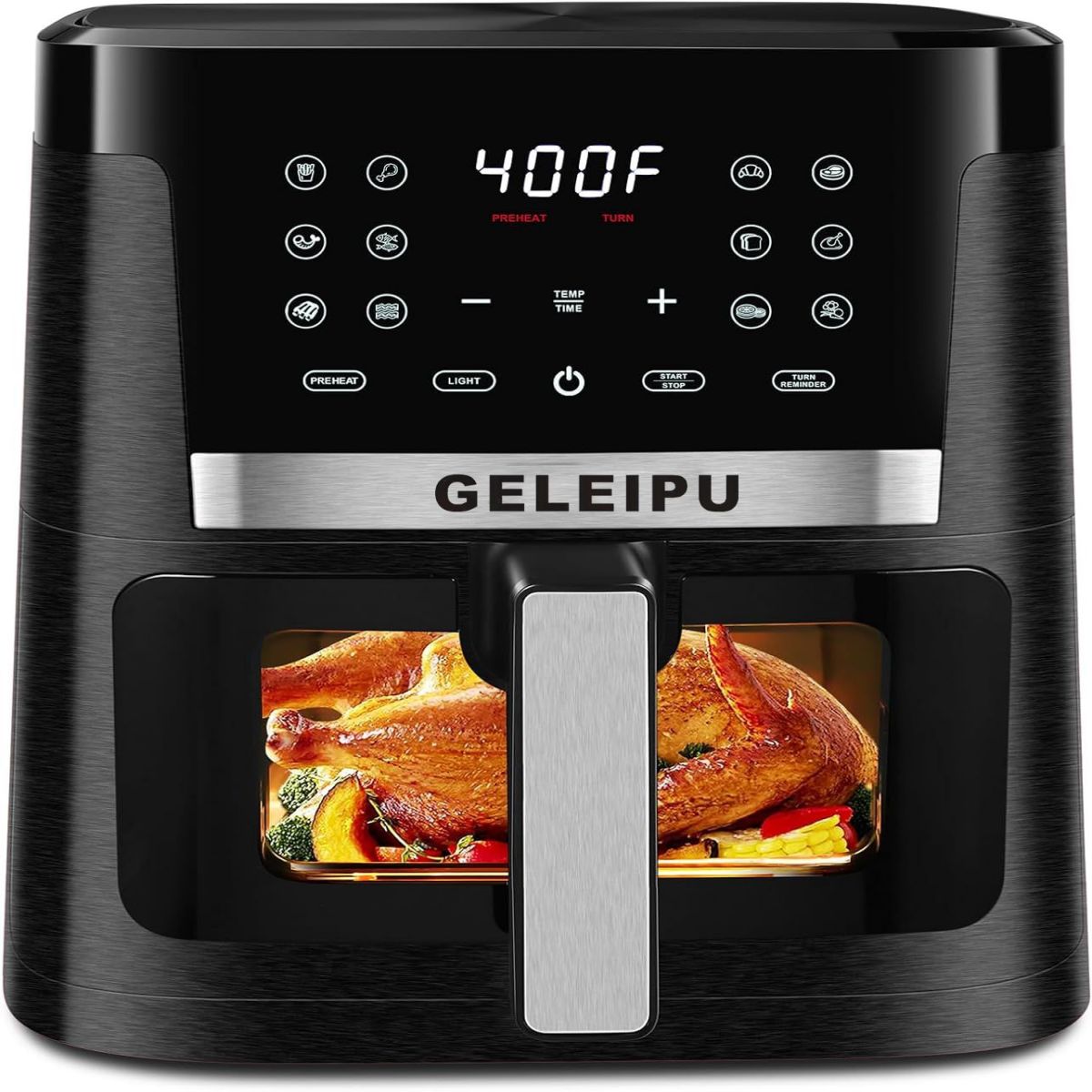 Friteuse sans Huile GELEIPU-DL27 - Puissance 1800W Capacité 7L 12 Modes de Cuisson - Noir