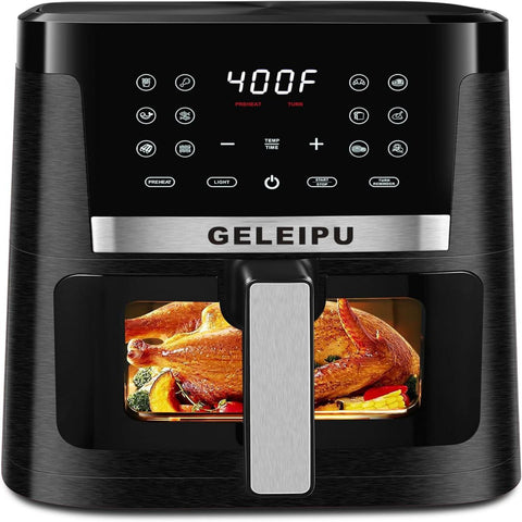 Friteuse sans Huile GELEIPU-DL27 - Puissance 1800W Capacité 7L 12 Modes de Cuisson - Noir