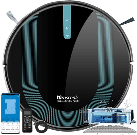 Robot Aspirateur Proscenic 850T - 3000Pa, 2600mAh, 120min Autonomie, Navigation Gyroscopique