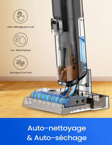 Aspirateur sans fil Proscenic F20 150W, 15000Pa | Eau et poussière | Filtre HEPA