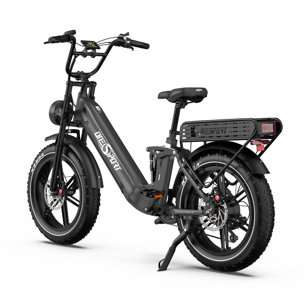 Vélo Électrique ONESPORT OT08 PRO - Moteur 500W Batterie 48V18AH*2 Pneus De 20 Pouces Freins à Disque - Gris