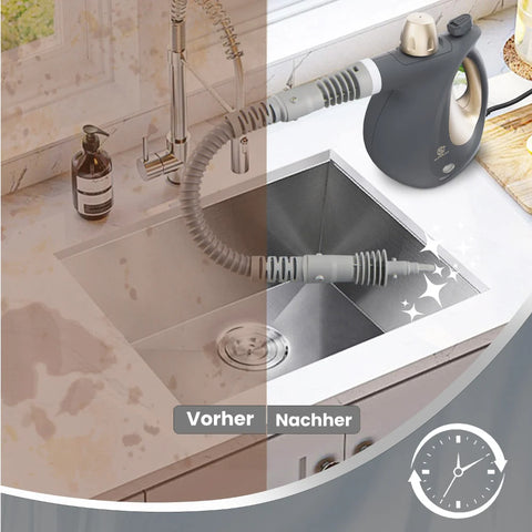 SUPERLEX SSV002DE Nettoyeur Vapeur à Main - Puissance 1050W Tension 220V Capacité 350ML Autonomie vapeur continue 8-10min - Gris Or