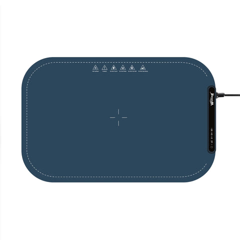 Willing BW614 Plateau chauffant électrique portable avec revêtement nano - 250 W pliable 3 niveaux de puissance facile à nettoyer - Bleu