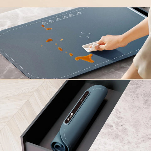 Willing BW614 Plateau chauffant électrique portable avec revêtement nano - 250 W pliable 3 niveaux de puissance facile à nettoyer - Bleu