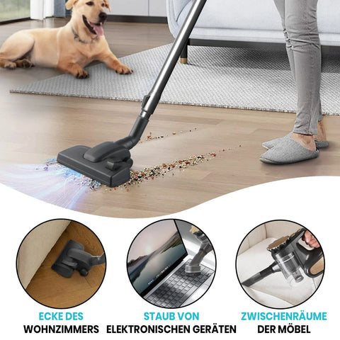 SUPERLEX SVC007DE Aspirateur Sans Fil -  Puissance 600W 16KPA Aspiration Filtre HEPA - Gris or
