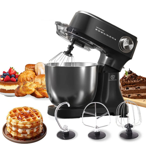 SUPERLEX SSM001DE Cuisine robot pâtissier - Moteur 800W 4.5L Capacité 10 vitesses Cuvette en acier SUS304 - Noir