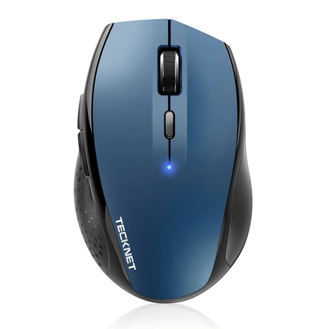 TECKNET EWM01002 Souris sans fil - ergonomique silencieuse - 6 DPI réglable -Bleu