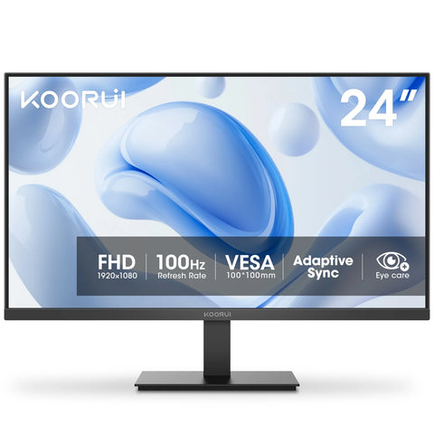 KOORUI E2412F Écran PC - 24 pouces Résolution Full HD 1920*1080 Fréquence Rafraîchissement 100Hz Dalle VA Angle 178 - Noir