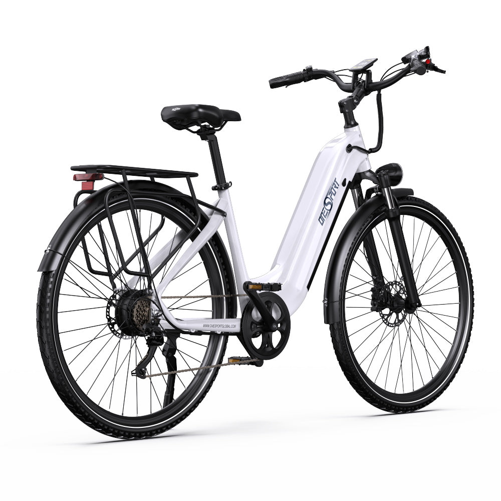 Vélo Électrique ONESPORT OT05 PRO - Moteur 250W Batterie 36V22.5AH Pneus De 28 Pouces Freins à Disque - Blanc