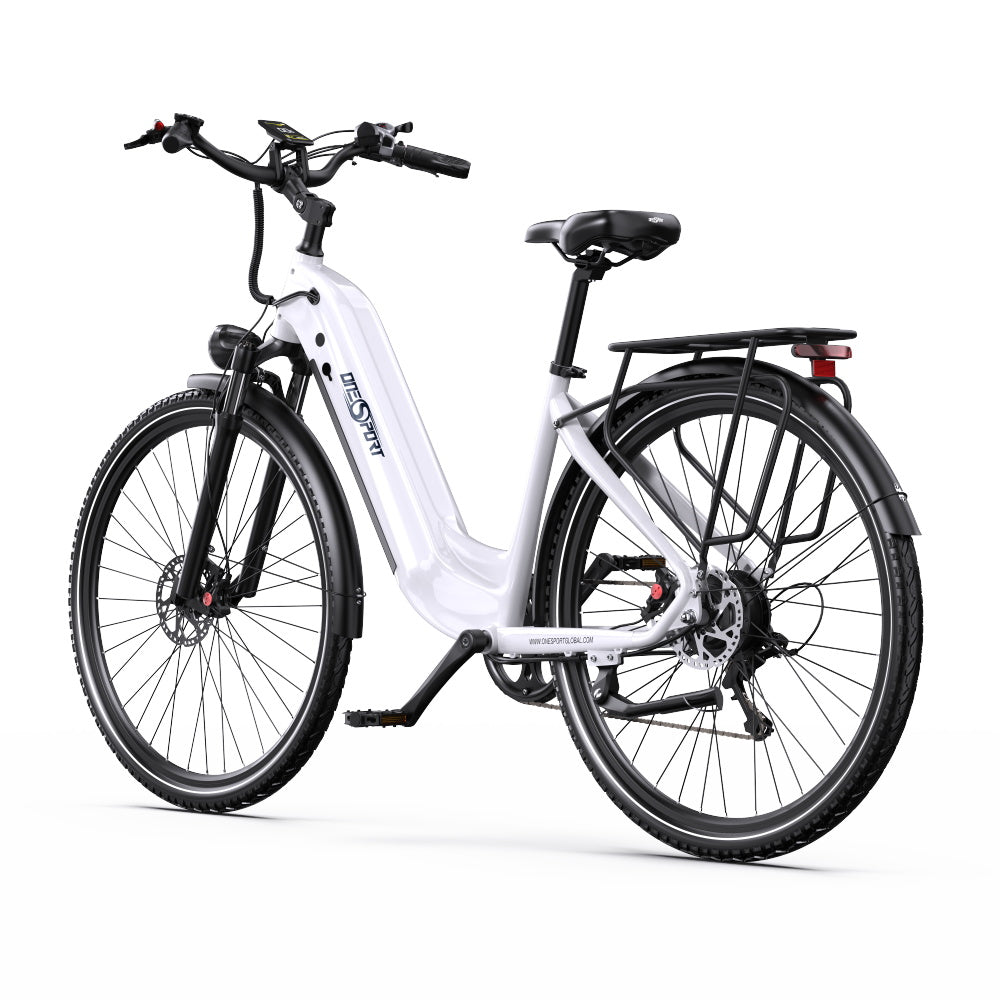 Vélo Électrique ONESPORT OT05 PRO - Moteur 250W Batterie 36V22.5AH Pneus De 28 Pouces Freins à Disque - Blanc