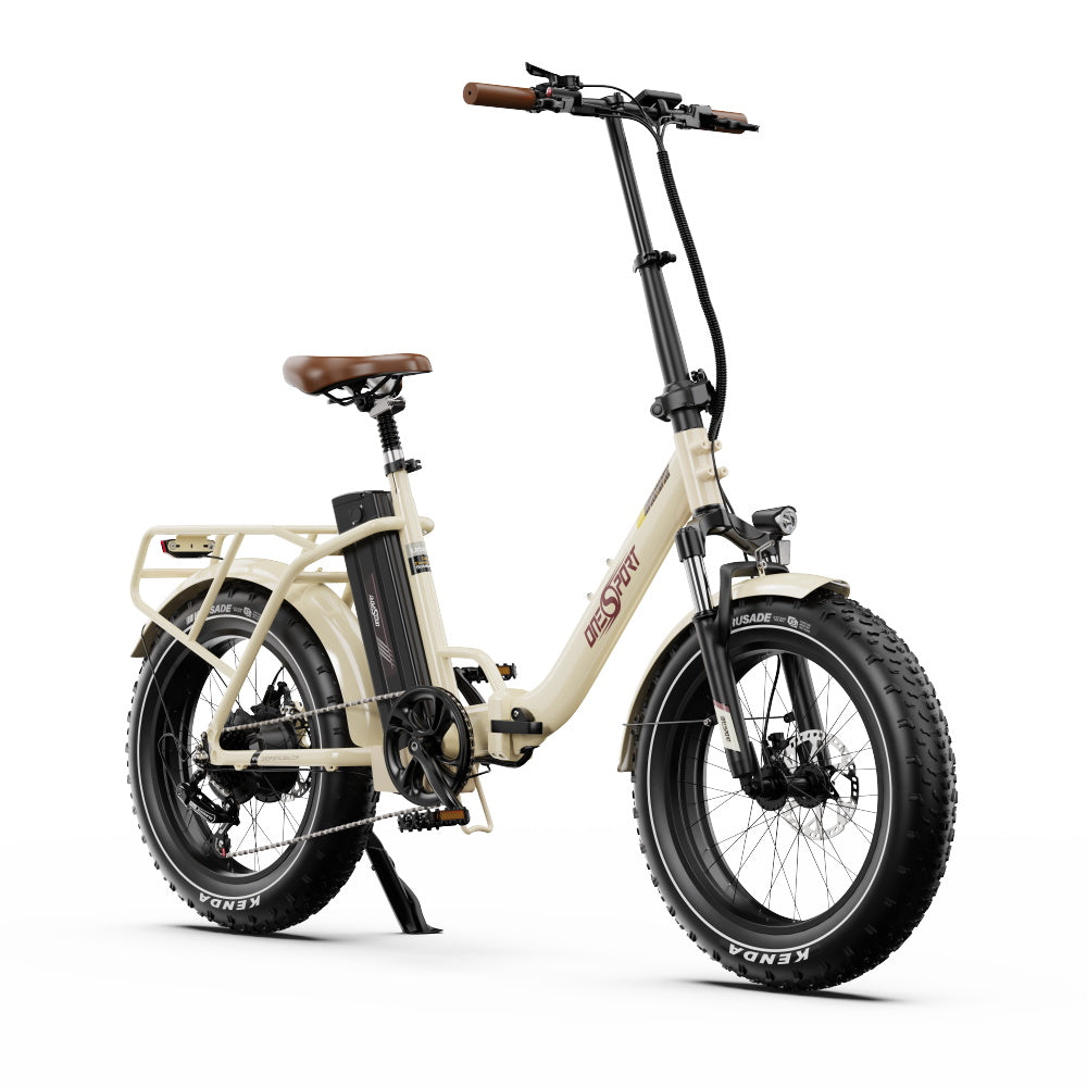 Vélo Électrique ONESPORT OT16 MAX - Moteur 500W Batterie 48V18AH Pneus De 20 Pouces Freins à Disque – Beige