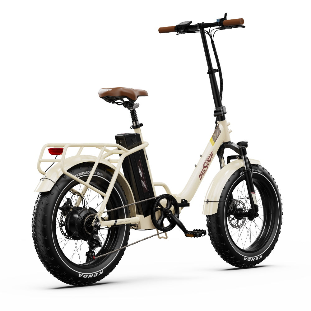 Vélo Électrique ONESPORT OT16 MAX - Moteur 500W Batterie 48V18AH Pneus De 20 Pouces Freins à Disque – Beige