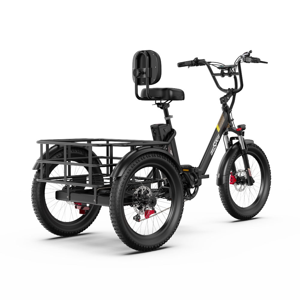 Tricycle Électrique ONESPORT OT30 PRO - Moteur 500W Batterie 48V18AH Pneus De 20 Pouces Freins à Disque – Noir