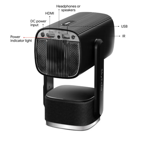 SkyEcho FreeONE-Pro Meilleur vidéoprojecteur - 1080P 350 ANSI Poids 0.8kg Android - Noir