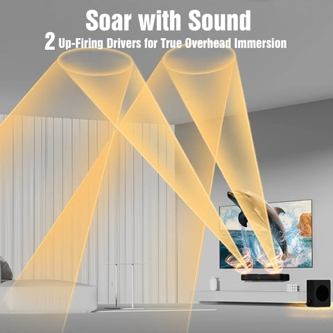 Barre de son Hiwill A312 3.1.2 Dolby Atmos 400W TV Home Cinéma - Avec Caisson 5.25" - Noir