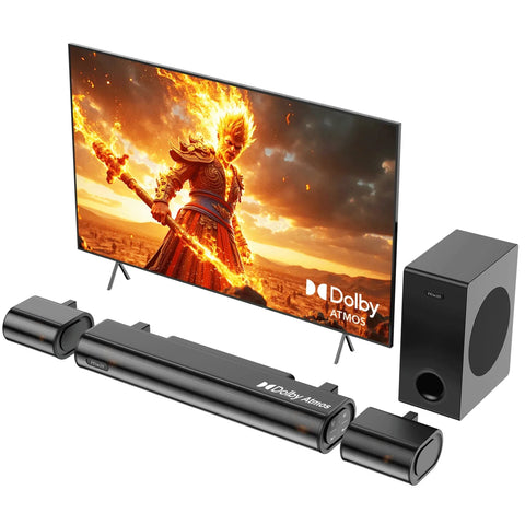 Barre de Son Hiwill A41 4.1 Dolby Surround - Puissance 300W Avec Caisson 5.25" Pour la Télévision - Noir