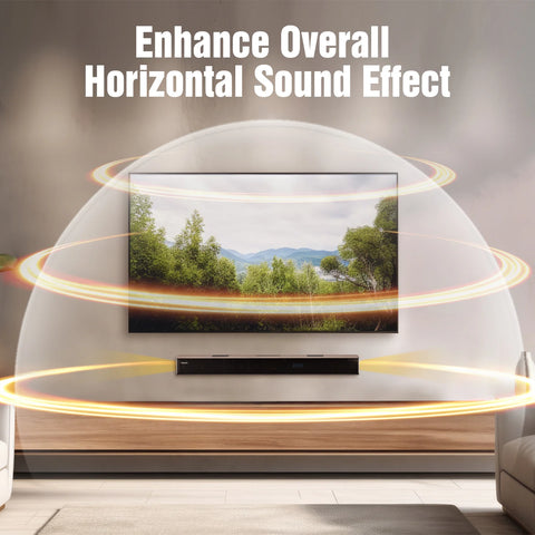 Barre de son Hiwill A502 400W Dolby Atmos, double caisson 2,5", finition noyer