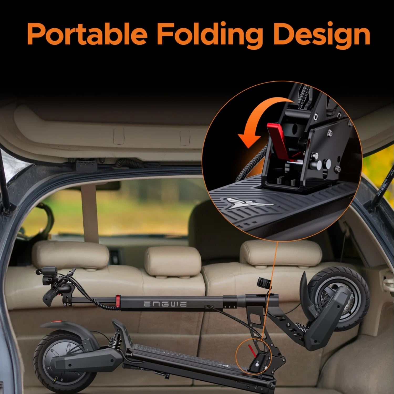 ENGWE Y400 Trottinette Électrique - Moteur 750W Batterie 648Wh Roues 10 Pouces Suspension C-type - Noir Rouge