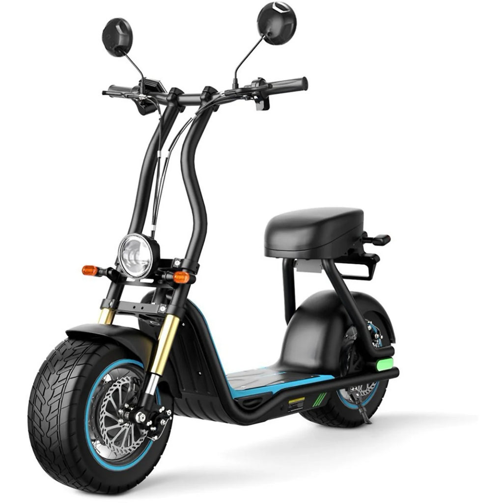 Trottinette Électrique M5 MAX - Moteur 1000W Freins Disque Pneus de 14 Pouces Batterie 54.6V13AH - Bleu foncé