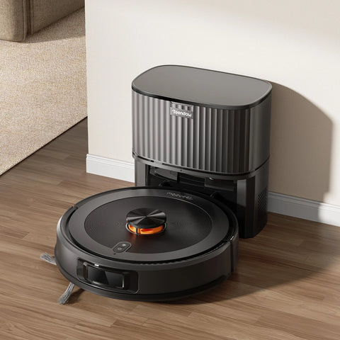 Robot Aspirateur Teendow D10S MAX - 4500Pa Batterie 2600mAh 180min Silencieux 70dB 300ML+260ML - Noir