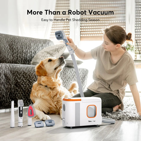 Robot Aspirateur Teendow D20S MAX+  - 6000Pa Batterie 5000mAh d'autonomie 180min Silencieux 70dB 250ML+250ML  - Blanc